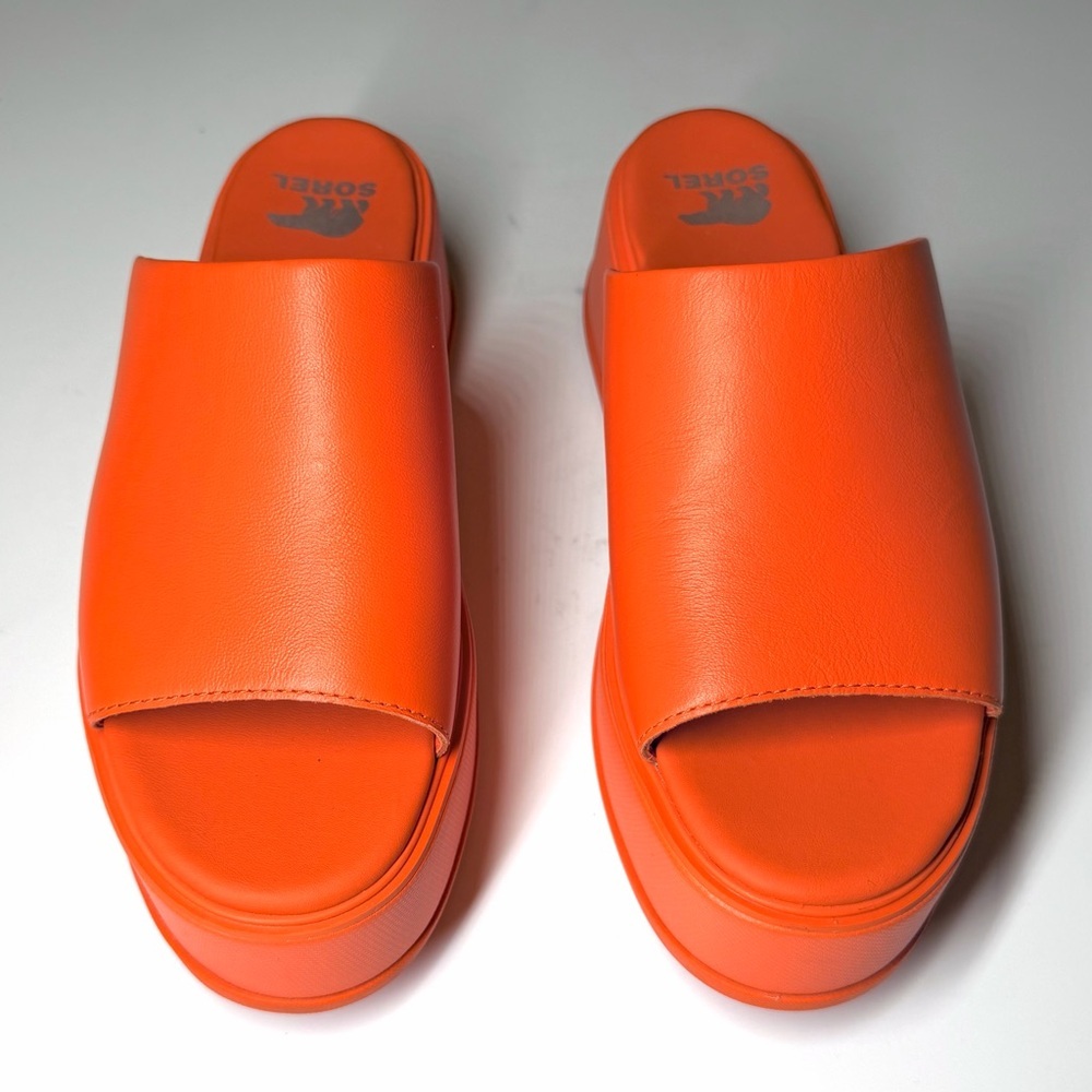 Sorel Women’s DAYSPRING Orange Platform Slide Sandals Size- 7 - Picture 2 of 9
